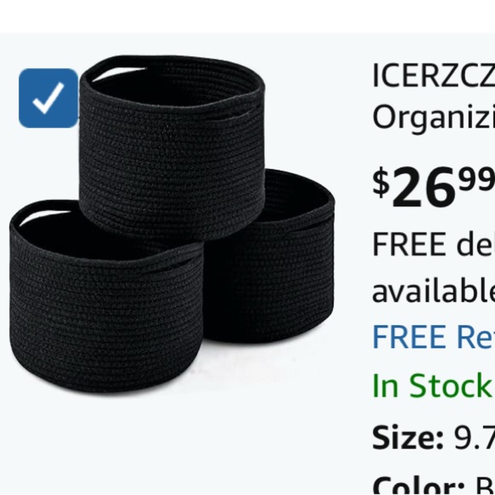 ICERZCZ Black Storage Bins